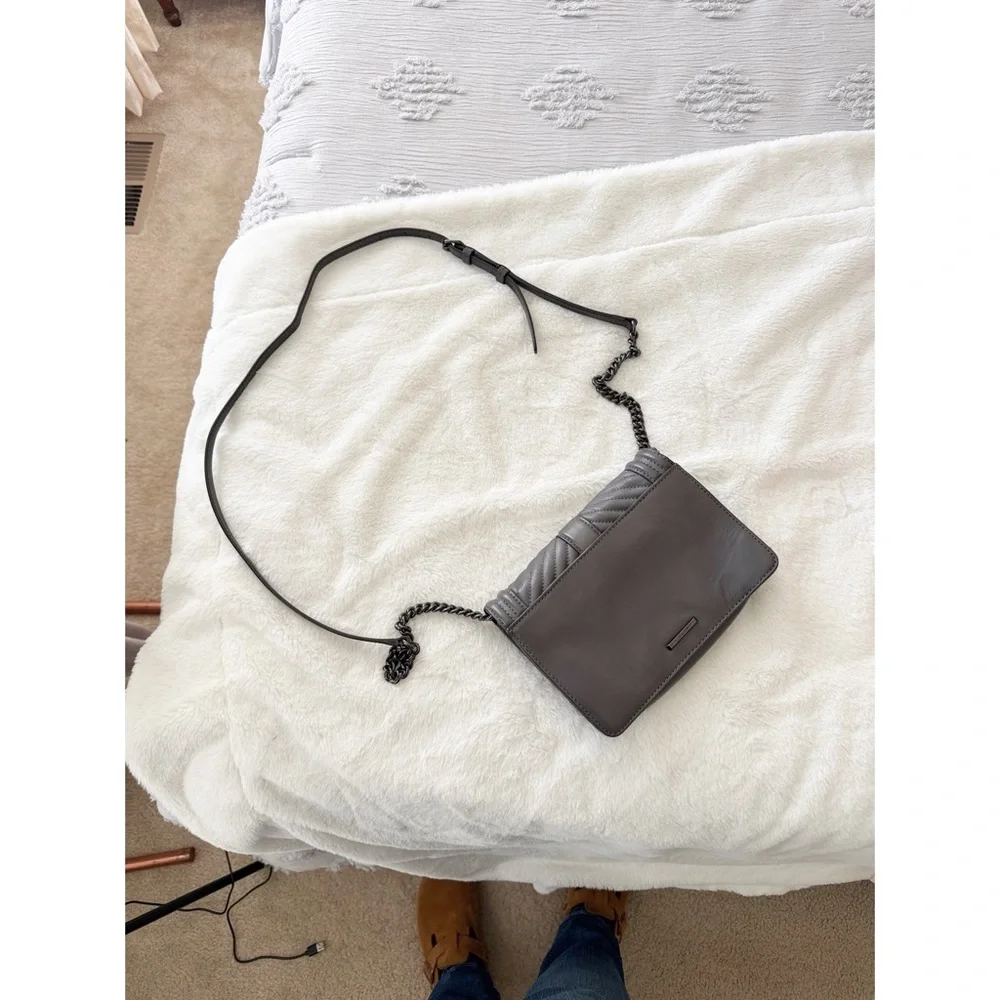 REBECCA MINKOFF Small Grey Love Crossbody purse handbag